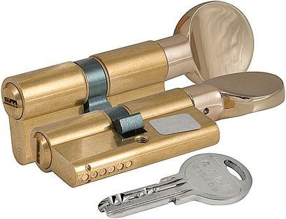Цилиндровый механизм с вертушкой «164 SM/80» (30+10+40) mm Латунь 5 кл.