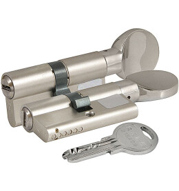 Цилиндровый механизм с вертушкой «164 SM/80» (35+10+35) mm Никель 5 кл.