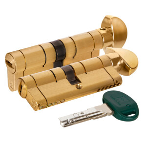 Цилиндровый механизм с вертушкой «C31F363601RLC5» (72 мм/31+10+31) Латунь (PVD)