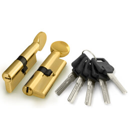 Цилиндровый механизм с вертушкой «D502/80 mm» (30+10+40) PB Латунь 5 кл.