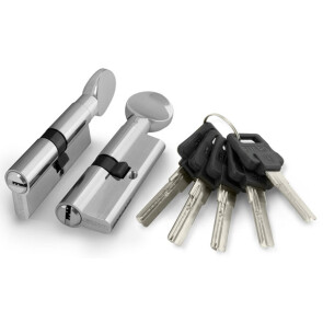 Цилиндровый механизм с вертушкой «D502/80 mm» (40+10+30) CP Хром 5 кл.