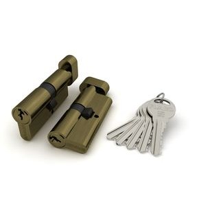 Цилиндровый механизм с вертушкой «R302/60 mm-BL» (25+10+25) AB Бронза 5 кл. Блистер