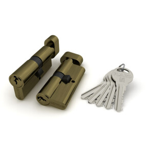 Цилиндровый механизм с вертушкой «R302/60 mm-BL» (25+10+25) AB Бронза 5 кл. Блистер