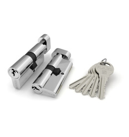 Цилиндровый механизм с вертушкой «R302/60 mm-BL» (25+10+25) CP Хром 5 кл. Блистер