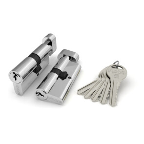 Цилиндровый механизм с вертушкой «R302/68 mm» (26+10+32) CP Хром 5 кл.