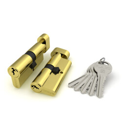 Цилиндровый механизм с вертушкой «R302/68 mm» (26+10+32) PB Латунь 5 кл.