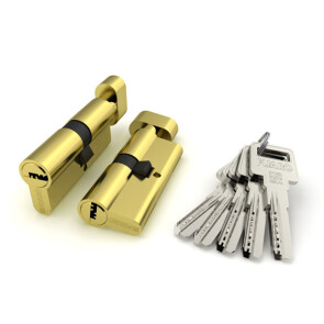 Цилиндровый механизм с вертушкой «R602/80 mm» (30+10+40) PB Латунь 5 кл.