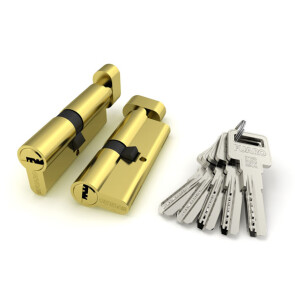 Цилиндровый механизм с вертушкой «R602/80 mm» (35+10+35) PB Латунь 5 кл.
