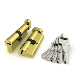 Цилиндровый механизм с вертушкой «R602/90 mm» (40+10+40) PB Латунь 5 кл.