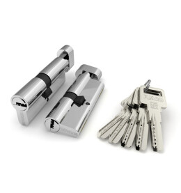 Цилиндровый механизм (R602/90) R6002Knob90(45+10+35) CP хром 5Key с вертушкой