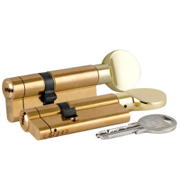 Цилиндровый механизм со звуковой сигнализацией c вертушкой «164 AS/85» (35+10+40) mm Латунь 5 кл.