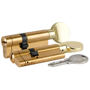 Цилиндровый механизм со звуковой сигнализацией c вертушкой «164 AS/85» (35+10+40) mm Латунь 5 кл.