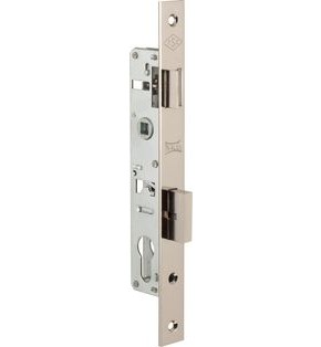 Корпус узкопрофильного замка с защёлкой «153 (20 mm) w/b» Хром