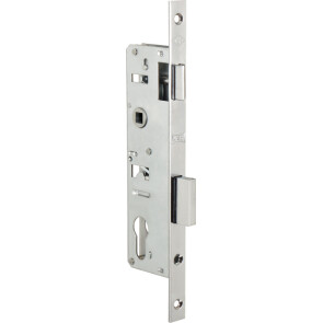 Корпус узкопрофильного замка с защёлкой «153/P (35 mm) w/b» Хром