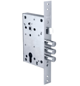 Корпус врезного цилиндрового замка с защёлкой «442 w/b» Хром