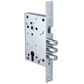 Корпус врезного цилиндрового замка с защёлкой «442 w/b» Хром