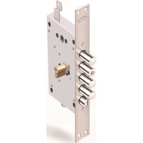 Корпус врезного замка с защёлкой «Рубин 1.08.21» с тягами Хром