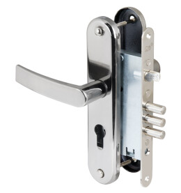 Корпус врезного замка с защёлкой в комплекте с ручкой ЗВ4-31/55 РФ55-022 (черн жемчуг) /78927/