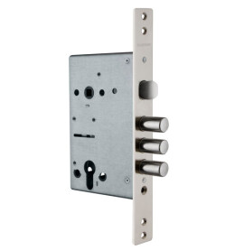 Корпус врезного замка с защёлкой «ЗВ 32.21» Хром