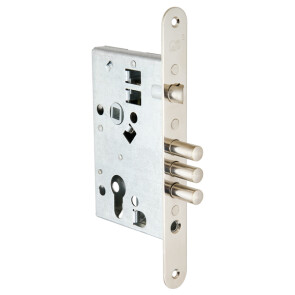 Корпус врезного замка с защёлкой «ЗВ 4-3/55» Никель