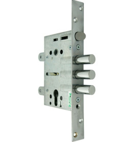 Корпус врезного замка с защёлкой «ЗВ-7РМП-006-Хп» (противопожарный) Хром