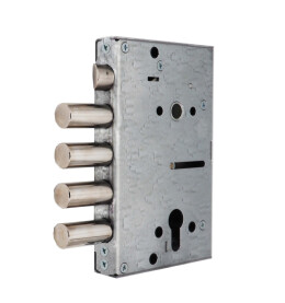 Корпус врезного замка с защёлкой «ЗВ7 318» (без лицевой планки) Хром