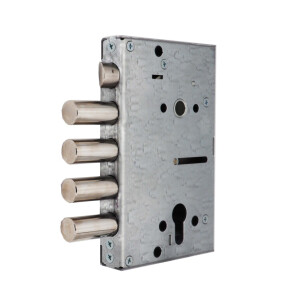 Корпус врезного замка с защёлкой «ЗВ7 318» (без лицевой планки) Хром