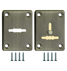 Декоративная накладка «ESC081/082» на сувальдный замок сталь (1 пара) ABG-6 Бронза