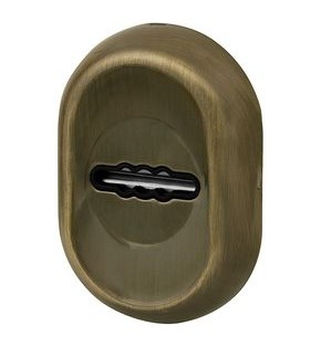Накладка на сувальдный замок ESC.S-auto/CRE/OV.13 (ESC-13S) с авт. шторками AB зелёная бронза