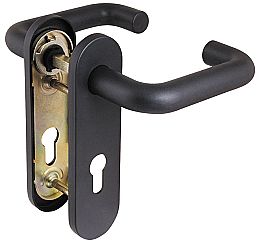Ручка дверная «DH-0433 NE» с пружиной для замка (FL-0432, 0433, 0434) Черный, нейлон