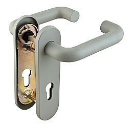Ручка дверная «DH-0433/GR NE» с пружиной для замка (FL-0432, 0433, 0434) Серый, нейлон