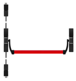 Ручка-штанга нажимная AP.1700C push-bar (ANTI-PANIC 1700С) с тягами для двухстворчатых дверей