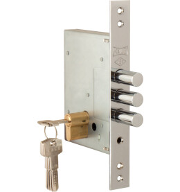 Замок врезной цилиндровый «257» 5 кл. Хром