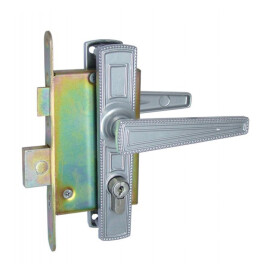 Замок врезной цилиндровый с защёлкой в комплекте с ручкой «ЗВ4-3.01», 4 кл. Серебро