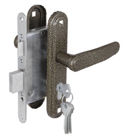 Замок врезной цилиндровый с защёлкой в комплекте с ручкой «ЗВ4-3.03» 4 кл. Бронза