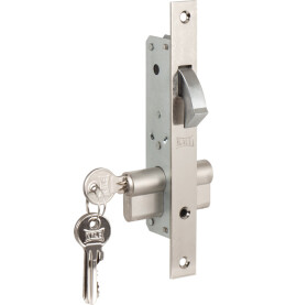 Замок врезной цилиндровый узкопрофильный «201» (20 mm) 3 кл. Хром