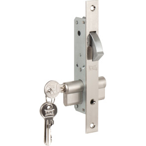 Замок врезной цилиндровый узкопрофильный «201» (20 mm) 3 кл. Хром