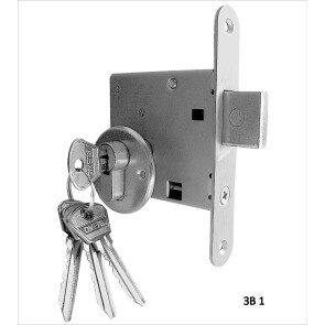 Замок врезной цилиндровый «ЗВ1» 4 кл. Никель