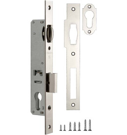 Корпус узкопрофильного замка с роликовой защёлкой «155-20» CP Хром