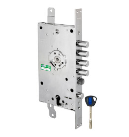 Замок врезной двухсистемный «3D KEY 3D.787-D» (правый), ключ 40 мм Никель