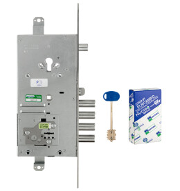Замок врезной двухсистемный 54.J939M-S MyKey (левый), перекод. с торца, кл. 50 мм, без накл.