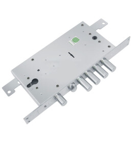 Замок врезной двухсистемный «ЗВ 25.12 Т» с тягами, 5 кл. (длинный кл. 54 мм) Хром