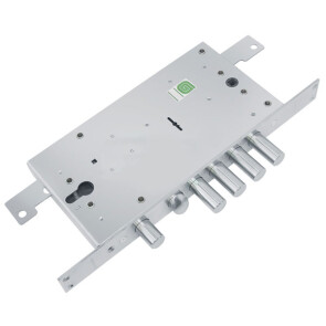 Замок врезной двухсистемный «ЗВ 25.12 Т» с тягами, 5 кл. (длинный кл. 54 мм) Хром