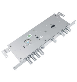 Замок врезной двухсистемный «ЗВ 25.14 Т» (правый) с тягами (без накл), 5+1 кл (длин. кл. 54 мм) Хром