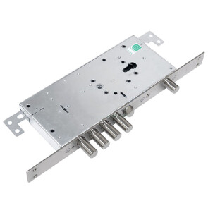 Замок врезной двухсистемный «ЗВ 75.14 Т» с тягами, 5 кл. Хром