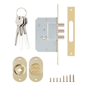 Замок врезной крестообразный «189/3MF» (45 mm), 3 кл. Золото (латунь)