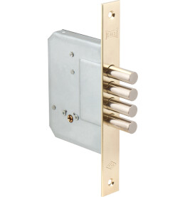 Замок врезной крестообразный «189/4MF» (52 mm), 5 кл. Золото (латунь)