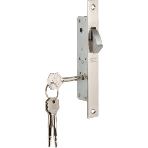 Замок врезной крестообразный узкопрофильный «201F» (20 mm), 3 кл. Хром