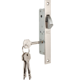 Замок врезной крестообразный узкопрофильный «201F» (20 mm), 5 кл. Хром