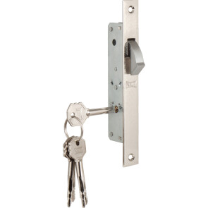 Замок врезной крестообразный узкопрофильный «201F» (20 mm), 5 кл. Хром